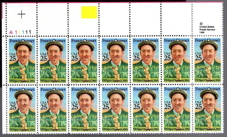 Scott #2377 Francis Ouimet Plate Block of 14 Stamps - MNH - Image 1 of 1