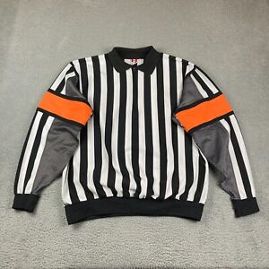 Official Men's CCM Hockey Referee Jersey Striped Orange Armband Canada Sz 54