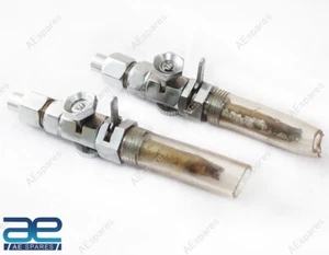 For Bsa Fuel Petrol Gas Tank Brass Chrome Tap Reserve 1/4" X 1/4" Pair - Picture 1 of 6