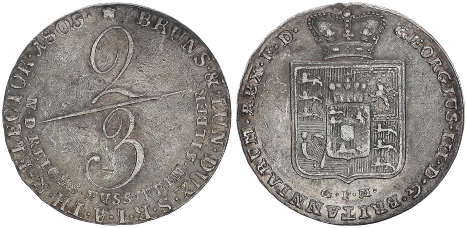 Braunschweig Calenberg Hanover 2/3 Thaler 1805 Gfm Clausthal - Georg Iii. 111460 - Image 1 of 1