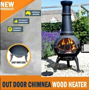 NEW OUT DOOR CHIMNEA WOOD HEATER PATIO HEATER FOR ELFRESCO BBQ AREA - Picture 1 of 8