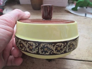 CARLTON WARE BEAUTIFUL BOWL WITH LID PERIOD YELLOW / BROWN No 2738 - Picture 1 of 10