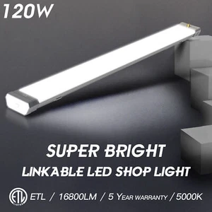 120W LED Shop Light Linkable Ceiling Tube Garage Offcce Fixture 5000K Daylight - Picture 1 of 12