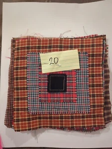 LOT of 20 Plaid Red Blue White Green  Random sewn cotton fabric QUILT Blocks 6x6 - Picture 1 of 15