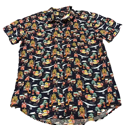 Spirited Away XL Button-Up Shirt Multicolor Short Sleeve Her Universe Japan - Image 1 of 4