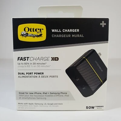 Otterbox Fast Charge 50W Dual Port USB-C Wall Charger for Samsung iPhone iPad LG - Image 1 of 4