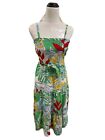Topping Tha Land leafy pattern tie up shoulder strap a-line dress