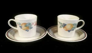 Corning Corelle Abundance Set of 2 Coffee Cups with Saucers - Picture 1 of 12