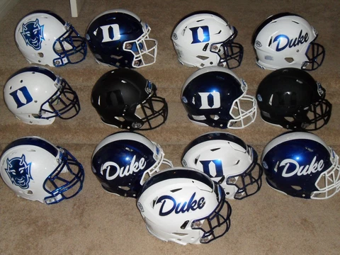 Riddell Schutt Duke Blue Devils Game Used Team Issue Football Helmet Speed Icon Cover