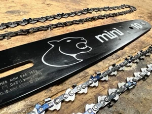 10"[25cm] Panther Mini Kit Husqvarna T525 Bar x2 Chains [1/4 Sprocket Version] - Picture 1 of 10