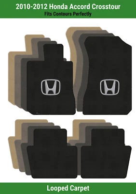 Lloyd Loop Front & Rear Mats for '10-12 Accord Crosstour w/Silver on Black Honda - Image 1 of 4