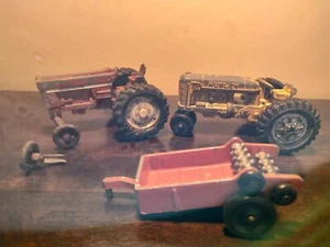 Vintage Die Cast Metal Hubley International Harvester Tractors Toys - Picture 1 of 8