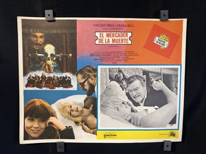 1973 THEATRE OF BLOOD~ Vincent Price~Diana Rigg~Authentic Mexican Lobby Card Art