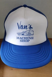 Vintage Van's Machine Shop Trucker Mütze Kappe Druckknopflasche Netz Auto - Bild 1 von 6