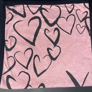 Macys First Impressions Pink Baby Blanket Black Hearts XO Hugs Kisses Lovey - Picture 1 of 5