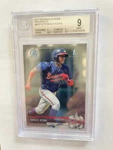 Ronald Acuna Jr 2017 Bowman Chrome BCP127 Prospect RC Rookie BGS Grade 9 MINT - Picture 1 of 2