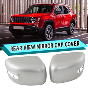 PAIR For Jeep Renegade 2015-2023 Silver Side Door Mirror Cover Cap Replacement - Picture 1 of 11
