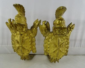Pair 19th Century Gilt Bronze Curtain Drapery Tiebacks French Napoléon III Eagle - Picture 1 of 24