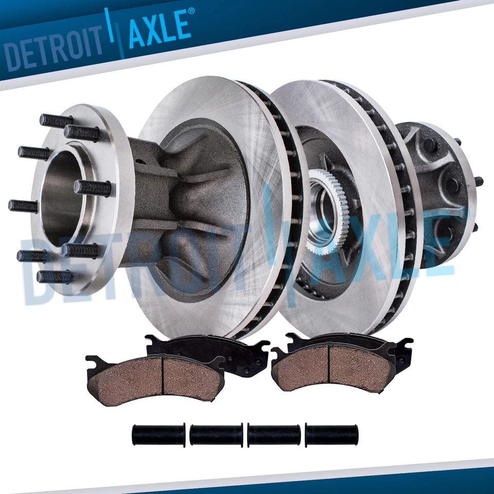 Front Disc Brake Rotors Ceramic Pads Kit for Chevy GMC C3500 Express Savana 3500 - Image 1 of 4