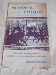 Vintage Theatre programme French 1912 Nouveau cirque paris - Foto 1 di 6