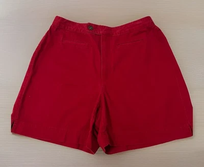  Liz Claiborne Red Classic Shorts Womens Sz 12 Chino Front Pockets  - Image 1 of 4