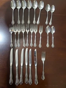 25 Stck. Wm A Rogers Oneida LTD Mansfield Amadeus Deluxe Edelstahl Besteck Set - Bild 1 von 7