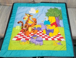VTG Pooh Tigger Baby Play Activity Mat Quilt Blanket Picnic Disney 33" - Picture 1 of 7