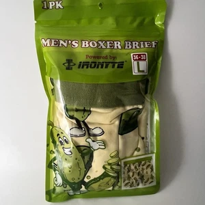 Dill Pickle Men's Boxer Briefs Fun Novelty Pickle Chips Size Large 36-38 Boxers - Picture 1 of 8
