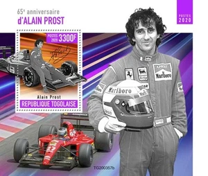 Togo - Piloto de carreras de autos 2020 Alain Prost - Hoja de recuerdo de estampillas - TG200357b - Imagen 1 de 1