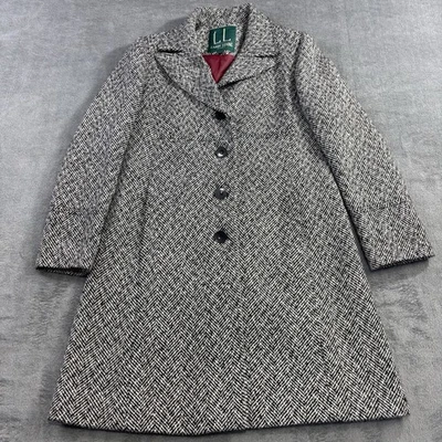 Vintage Larry Levine Coat Womens Small Black and Beige Wool Blend Sport Preppy - Image 1 of 4