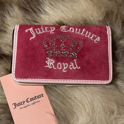 Cartera plegable alargada Juicy Couture Kingdom nueva con etiquetas - terciopelo tarta frambuesa Foto 1 de 4