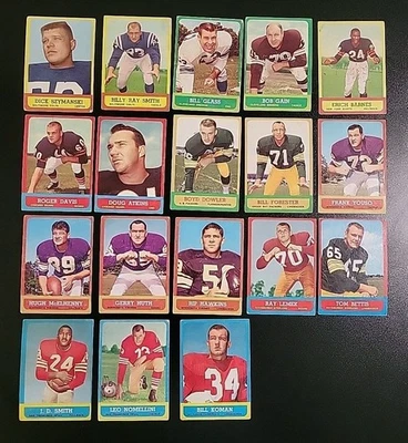 1963 Topps Football Starter Lot - 18 Vintage FB Cards - W/ Boyd Dowler - Image 1 of 4