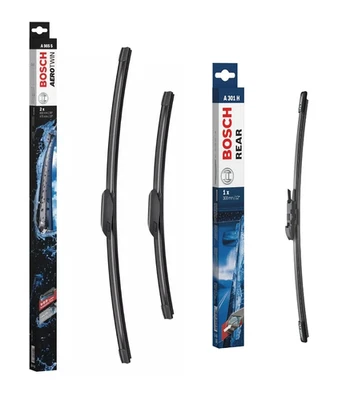Audi A3 Allstreet Front + Rear Wiper Blade Set 2021 Onwards BOSCH A985S A301H - Image 1 of 4