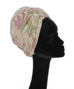 Vintage 1960s Ladies Turban Hat - Connor - Beige / Multi Knitted Wool - M / L  - Picture 1 of 11