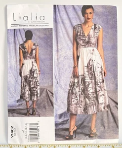 Vogue Patterns V1402 Lialia sz 6-8-10-12-14 Julia Alarcon V-neck Dress UNCUT - Picture 1 of 5