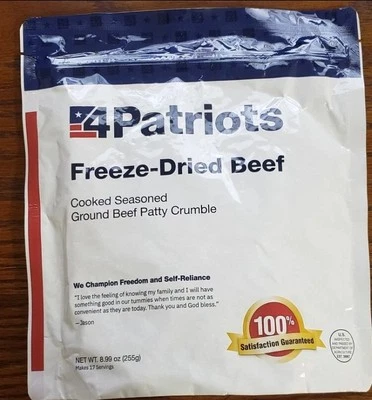 4Patriots Freeze Dried Beef (17 servings) Emergency Survival Food
