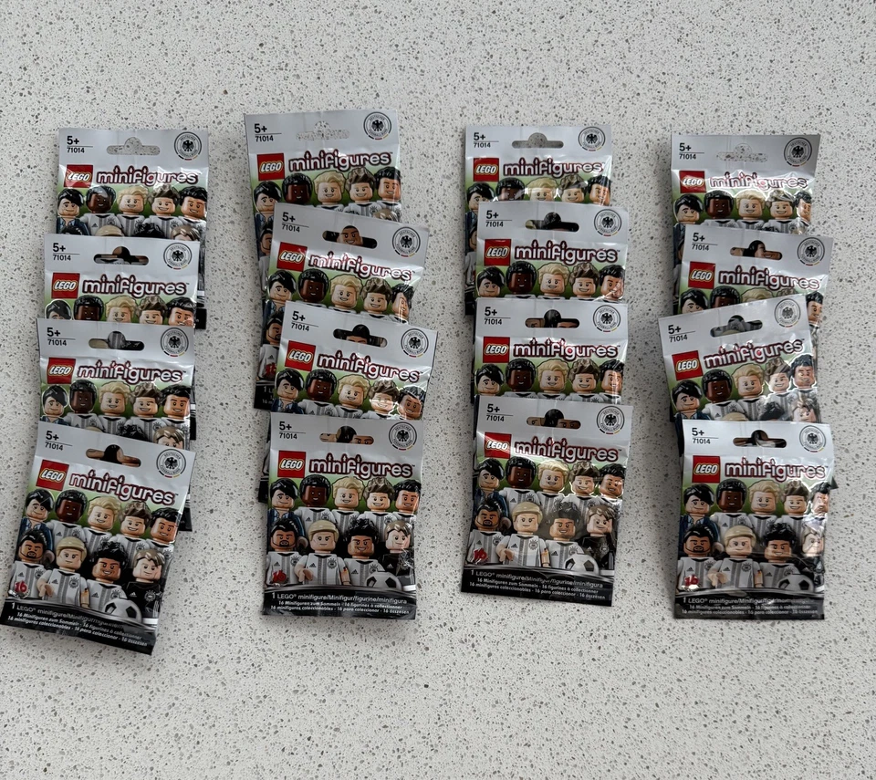 Complete Set of (16) Lego Deutscher Soccer DFB Minifigures 71014 - UNSEALED  - Image 1 of 4