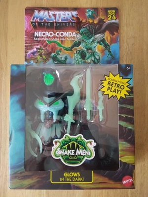 Figura Mattel Masters of the Universe Necro-Conda Snake Men Brilla en la Oscuridad Nueva Foto 1 de 4