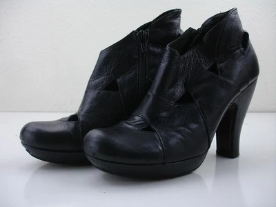Women's 7.5 8 38 Chie Mihara Granny Victorian Ankle Boots Black Leather Platform - Image 1 of 4