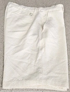 ¡Nuevo! FOOTJOY- Pantalones Cortos de Golf Informales a Cuadros Seersucker Amarillos, Para Hombre Flt.Fnt-(33) - Imagen 1 de 4