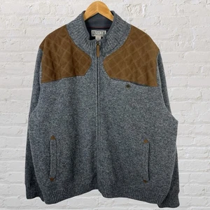 Suéter de Lana Duluth Trading Shetland A Prueba de Viento Forrado Gris Cremallera Completa Para Hombre 3XL - Imagen 1 de 4