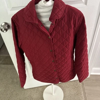Chaqueta Van Heusen para mujer talla Listón a presión M ligero acolchado rojo forrado de vellón Foto 1 de 4