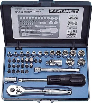 Signet S11738 38pc Metric Socket Set 1/4 Drive in Box from JP - Image 1 of 2