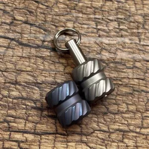 Titanium Keychain Parachute Cord Knife Bead Pendant Lanyard EDC Zipper Head - Picture 1 of 11