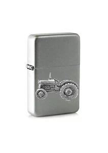 ppt10 Vintage Tractor emblem on a flip top petrol silver lighter windproof - Picture 1 of 1