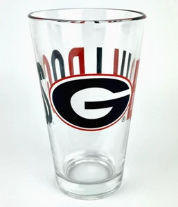 Vaso de cerveza Georgia Bulldogs 16 oz pinta transparente negro y rojo Bulldogs - Imagen 1 de 10