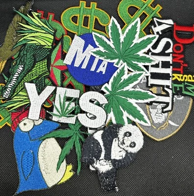 6 Weed Patches Random Iron-On Patch Fashion Embroidered Clothing Badge - Image 1 of 2