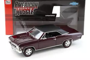 1:18 Auto World 1966 Chevrolet Chevelle Ss 396 Marrone Rossiccio/Nero Tetto - Foto 1 di 5