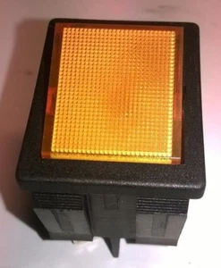 INTERRUTTORE BIPOLARE da pannello, illuminato (luce gialla), 250V - 10A, NUOVO - Foto 1 di 4