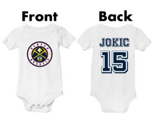 Newborn Baby Denver Nuggets Nikola Jokic Boys Girls Basketball Jersey Fan Gift - Picture 1 of 7